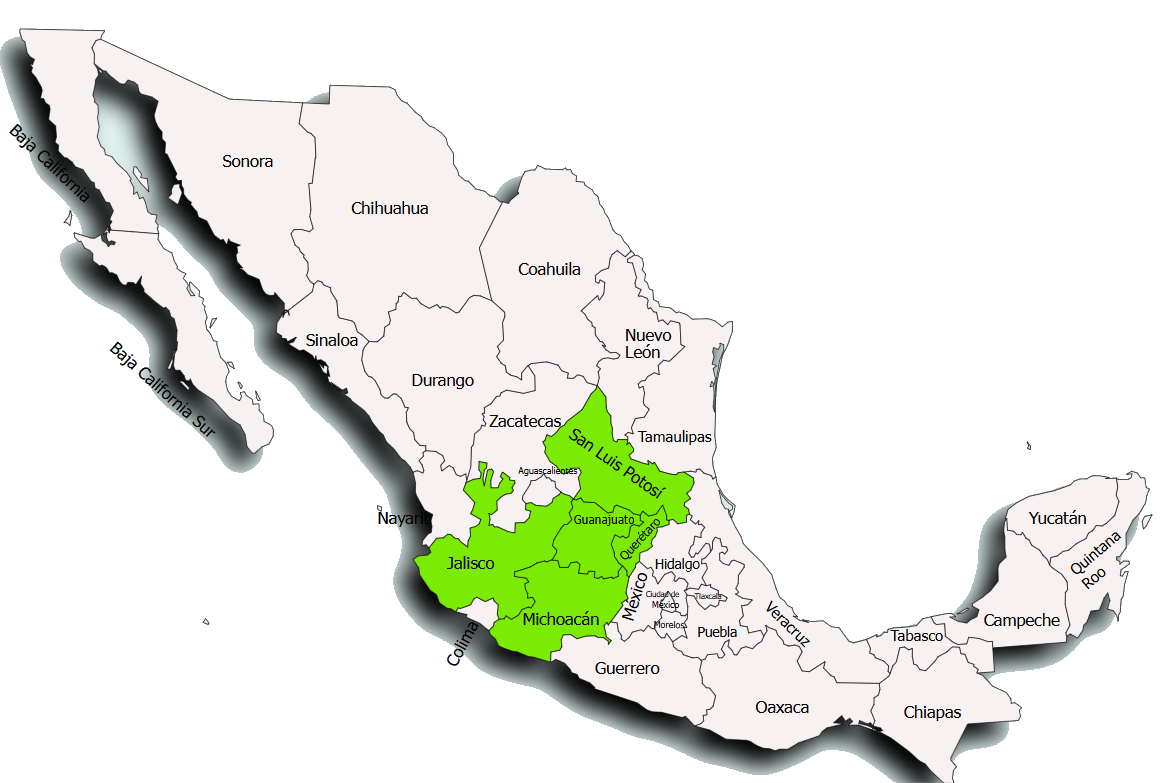 Mapa de cobertura regional de ECONIX en México